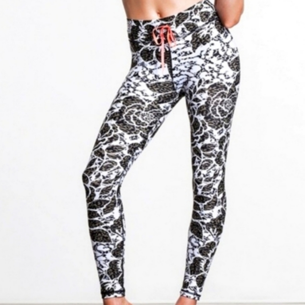 The Upside full length Safari Floral Drawstring athletic Leggings